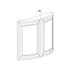 Kép 1/7 - TÖMÖRFA VENEZIA 716x900x642mm íves ajtópár ÖREGCSERESZNYE