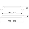 Kép 2/2 - Széles ívelt modern fogantyú fekete nikkel (160mm) 2381-188 ZN16