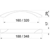 Kép 2/2 - Klasszikus fém fogantyú matt antracit (160mm) 2414-188 ZN68