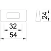 Kép 2/2 - Négyszögletes áttört fém fogantyú nikkel (32mm) (elérhető többféle színben és méretben) 2394-54 ZN21