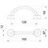 Kép 2/2 - Indusztriális stílusú fogantyú műanyag (128mm) 8279-165