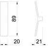 Kép 2/2 - Különleges V formájú gomb fogantyú világos króm (elérhető többféle színben) 410/32