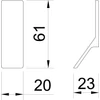 Kép 2/2 - Kicsi szögletes gomb fogantyú világos króm (elérhető többféle színben) 411/32