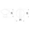 Kép 2/2 - Kerek csúcsos modern design bútorgomb matt króm ART 300
