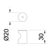 Kép 2/2 - Modern bútorgomb alumínium A019-020