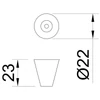 Kép 2/2 - Modern bútorgomb alumínium A020-022