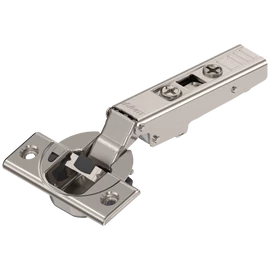 Blum normál ráütődő kivetőpánt beépített csillapító elemmel, CLIP gyorsszerelő talppal