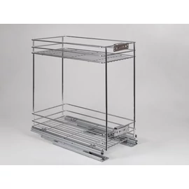 24270.300 FENÉKLAPRA SZERELHETŐ 2 RÉSZES KIHÚZHATÓ POLC BELSŐ FÉMRÁCS 245x510x475mm KRÓM