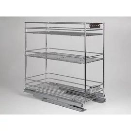 24272.300 FENÉKLAPRA SZERELHETŐ 3 RÉSZES KIHÚZHATÓ POLC BELSŐ FÉMRÁCS 245x510x475mm KRÓM