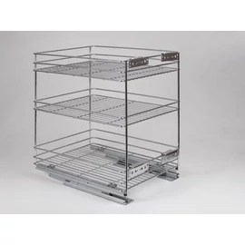 24273.400 FENÉKLAPRA SZERELHETŐ 3 RÉSZES KIHÚZHATÓ POLC BELSŐ FÉMRÁCS  345x510x475mm KRÓM