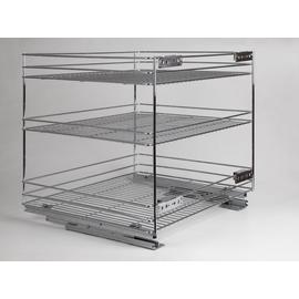 24273.600 FENÉKLAPRA SZERELHETŐ 3 RÉSZES KIHÚZHATÓ POLC BELSŐ FÉMRÁCS 545x510x475mm KRÓM