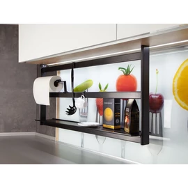 "HANG" függesztett keret polcrendszerhez (POLC, TÖRLŐTARTÓ, 3 DB AKASZTÓ) 900x420x50MM FEKETE