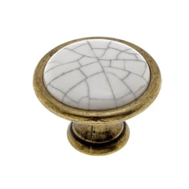 Vintage fogantyú antikolt bronz tört fehér