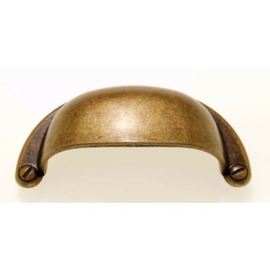 Rusztikus konyhabútor fogantyú antikolt bronz kagyló formájú