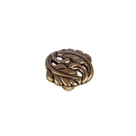 Rusztikus konyhabútor fogantyú gomb antikolt bronz levélmintás