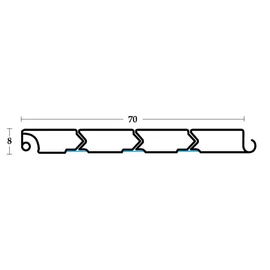 REDŐNY RENDSZER 3663 PROFIL 70x8mm   2,6m EZÜST