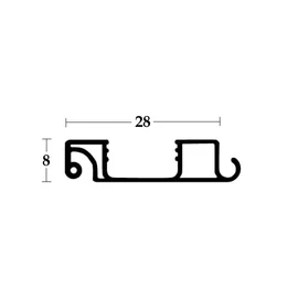 REDŐNY RENDSZER 4180 FOGANTYÚ PROFIL A 3663-HOZ 28x8mm   2,6m EZÜST