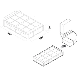 FALMEC KACL945 Carbon.Zeo szűrő szett konyhabútor lábazatába, kompakt méret