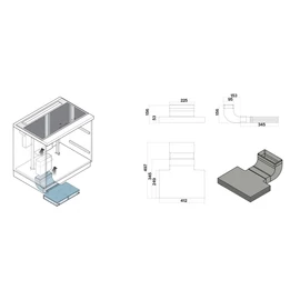 FALMEC regenerálható cellás szénfilter szett konyhabútor lábazatába
