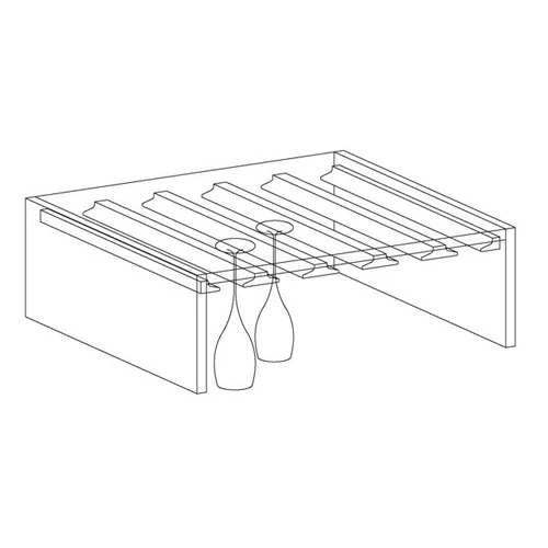 TÖMÖRFA VENEZIA Üvegpohár tartó 500x20mm ÖREGCSERESZNYE