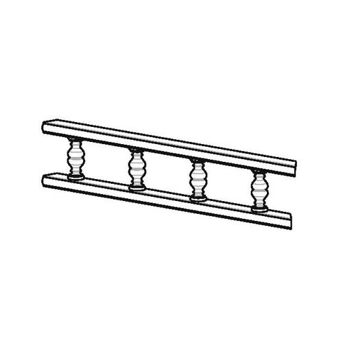 TÖMÖRFA FIRENZE Polckorlát 2000x72x26mm ÖREGCSERESZNYE
