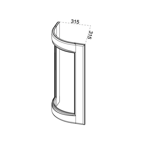 TÖMÖRFA SORRENTO 956x315x315mm íves sarokajtó keret SÖTÉT ANTIKOLT