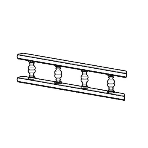 TÖMÖRFA SORRENTO Polckorlát 2000x72x26mm SÖTÉT ANTIKOLT