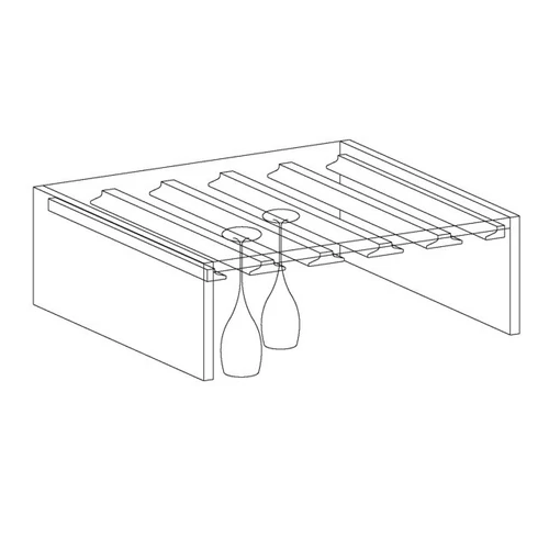 TÖMÖRFA SORRENTO Üvegpohár tartó 500x20mm SÖTÉT ANTIKOLT