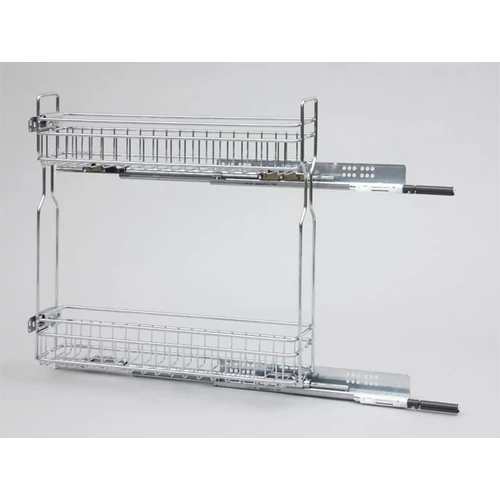 2104SY/15-50 OLDALLAPRA SZERELHETŐ CSILLAPÍTOTT KIHÚZHATÓ BELSŐ FÉMRÁCS  POLC 110x535x510mm KRÓM
