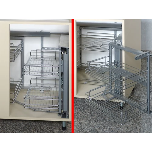 E4213 SAROKVASALAT CSILLAPÍTOTT 860x530x520mm KRÓM-SZÜRKE BELSŐ FÉMRÁCS