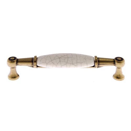 Vintage fogantyú antikolt bronz tört fehér
