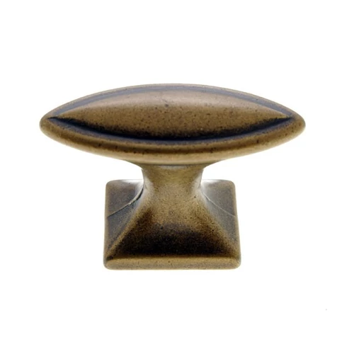 Rusztikus konyhabútor fogantyú gomb ovális antikolt bronz 