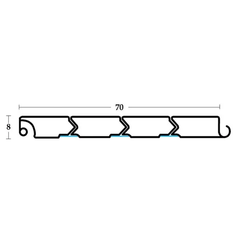 REDŐNY RENDSZER 3663 PROFIL 70x8mm   2,6m EZÜST