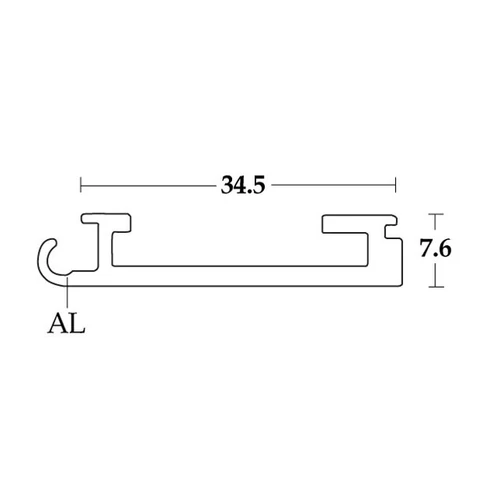 REDŐNY RENDSZER 3708 ALUMÍNIUM VÉGZÁRÓ PROFIL 34,5x7,6mm   2,6m EZÜST