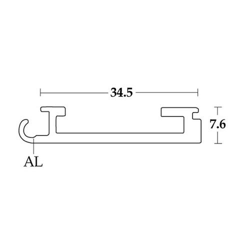 REDŐNY RENDSZER 3708 ALUMÍNIUM VÉGZÁRÓ PROFIL 34,5x7,6mm   2,6m EZÜST