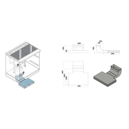 FALMEC regenerálható cellás szénfilter szett konyhabútor lábazatába